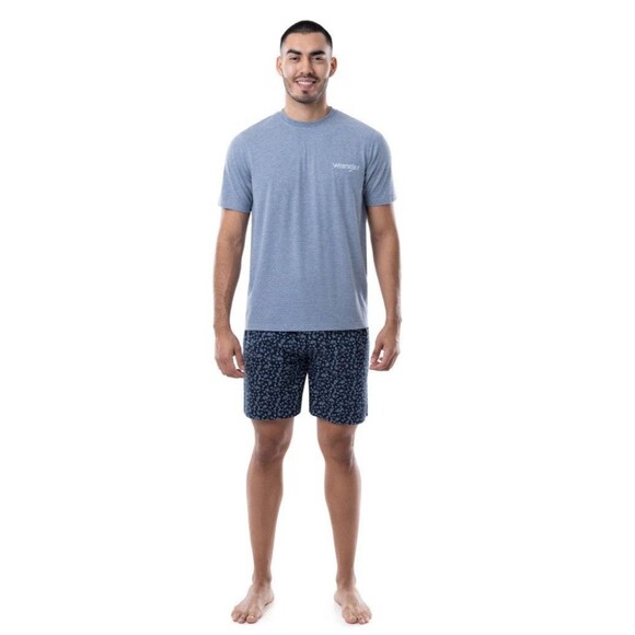 Wrangler Men's‎ Jersey Top and Micro-Sanded Cotton Shorts Pajama Sleep Set L/G - Picture 1 of 7